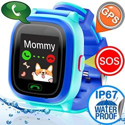 Waterproof IP67 Kids Smart Watch GPS Tracker for Girls Boys Children Phone Watch SIM Slot SOS An ...