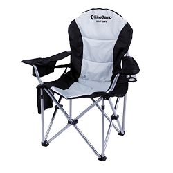 KingCamp Folding Quad Chair Lumbar Back Support Light Weight Portable Deluxe Padded Oversized wi ...