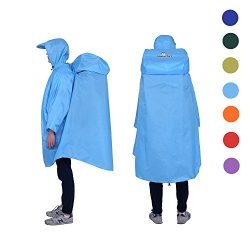 Adventure World Lightweight Backpack Poncho (Multiple Color Options Available) (Sky Blue)