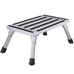 Folding Step Stool Aluminum Step Ladder Platform Drywall Step Up Folding Work Bench,Portable Sto ...