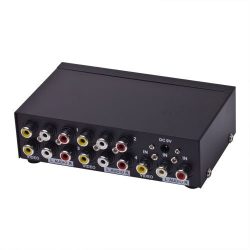 CE Compass 4 Port 1 In 4 Out 3 RCA AV Audio Video TV Box HDTV DVD PS3 Splitter Amplifier Switch