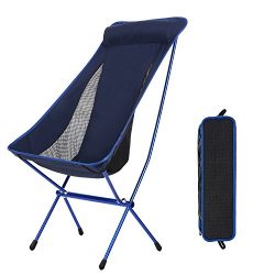 Domary Outdoor Folding Camping Chairs Portable Moon Leisure Chair Beach Chairs with Carry Bag fo ...