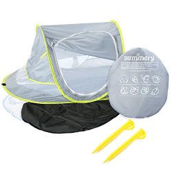 Summery Large Baby Portable Beach Play Tent Provide UPF 50+ Sun Shelter,Baby Travel Bed with Sle ...