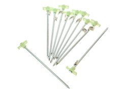 SE 910NRC10 Metal Tent Peg with Glow in the Dark Stopper (10 Pack), 10-1/2″