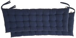 Cottone 100% Cotton Bench Pads w/ Ties (Set of 2) | 42” x 16”| Extra-Comfortable & Soft Benc ...