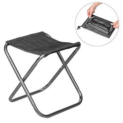 Ultra-Light Aluminum Alloy Portable Folding Camping Stool with Carry Bag, Four Legs Portable Col ...