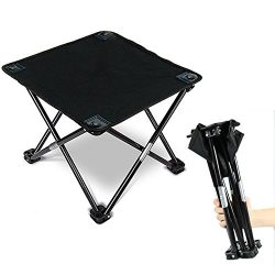 SAIPRO Outdoor Folding Camping Stool, 2018 Adjustable 4-Legged Stool for Hiking Fishing Beach, U ...