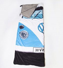 Blue VW Volkswagen T1 Camper Van Styled 3 Season Sleeping Bag – Warm Vintage Retro Camping ...