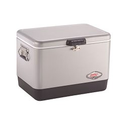 Coleman Steel-Belted Portable Cooler, 54 Quart, Silver