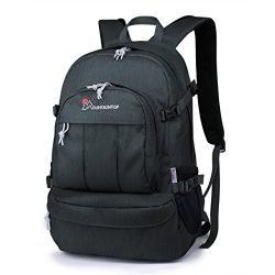 Mountaintop Casual Backpack Daypack for Travel Hiking School Camping (Black3-25L)