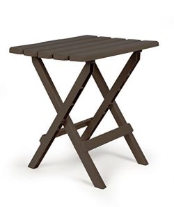 Camco 51886 Mocha Large Adirondack Portable Outdoor Folding Side Table, Perfect for the Beach, C ...