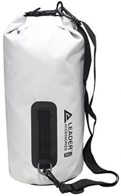 Leader Accessories New Heavy Duty Vinyl Waterproof 20L White Dry Bag for Boating Kayaking Fishin ...