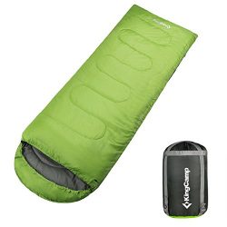 KingCamp Envelope Sleeping Bag 4 Season Lightweight Comfort with Compression Sack Camping Backpa ...