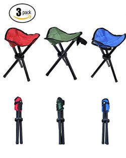 Pack of 1&3 Folding Stool Chair Foldable Fishing Chairs Traveling Camping Fishing Fold Ultra ...