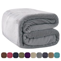 VEEYOO Luxury Flannel Fleece Bed Blanket – Extra Soft Microfiber Lightweight Fleece Blanke ...