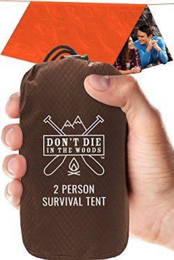 World’s Toughest Ultralight Survival Tent • 2 Person Mylar Emergency Shelter Tube Tent + P ...