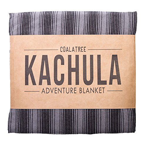 Coalatree Black Kachula Adventure Blanket V2- Packable, multi-use blanket ideal for traveling, c ...