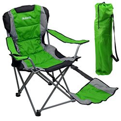 Outdoor Quad Camping Chair – Lightweight, Portable Folding Design – Adjustable Footr ...