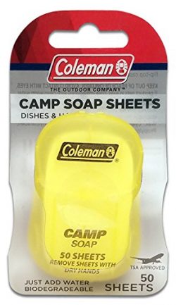 Coleman Dish and Hands Camp Soap Sheets, 50 sheets