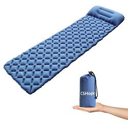 CSHope Ultralight Sleeping Pad Waterproof Self Inflating Sleeping Bag with Attached Pillow for C ...