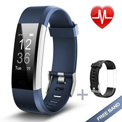 Lintelek Fitness Tracker, Heart Rate Monitor Activity Tracker with Connected GPS Tracker, Step C ...