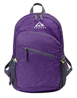 WALUCAN Ultra Lightweight Packable Backpack Water Resistant Hiking Daypack Foldable,33L-Purple