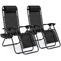 Best Choice Products Set of 2 Adjustable Zero Gravity Lounge Chair Recliners for Patio, Pool w/C ...
