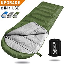 WINNER OUTFITTERS Camping Sleeping Bag, Portable Lightweight Rectangle/Mummy Backpacking Sleepin ...