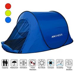 ANCHEER Pop Up Tent, Automatic Instant Tent, Backpacking Camping Hiking Tent, 1-2 Person Beach T ...