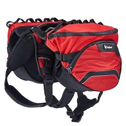 Pettom Dog Saddle Backpack 2 in 1 Saddblebag&Vest Harness with Waterproof for Backpacking, H ...