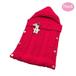 LANSHULAN  Newborn Baby Blanket Toddler Sleeping Bag Sleep Sack Stroller Wrap (#05 Red)