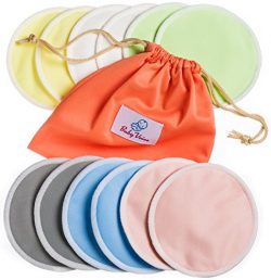 Reusable Nursing Pads 12 Pack | Organic Bamboo | Laundry & Travel Bag | Breastfeeding &  ...