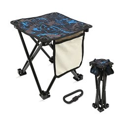 Migree Mini Portable Folding Stool with Side Pocket & Bag Hanger,Folding Camping Stool,Outdo ...