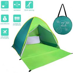FLYTON Pop Up Beach Tent Shade Sun Shelter UV Protection Canopy Cabana 2-3 Person for Adults Bab ...