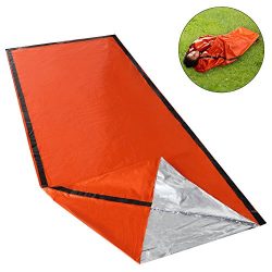 Emergency Survival Sleeping Bag – 3 FT x 7 FT(36″x84″) Lightweight Mylar Therm ...