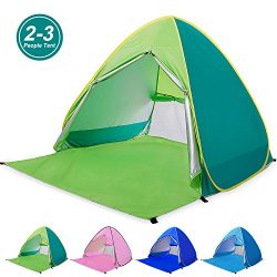 Amagoing Automatic Pop Up Beach Tent 2-3 Person Cabana Sun Shelter Great for Outdoor Activities  ...