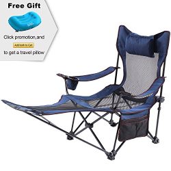 Camp Solutions Light Weight Backpacking Reclining/lounging Camping Folding Chair with Headrest & ...