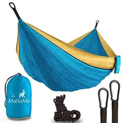 MalloMe Double Portable Camping Hammock – 27 Colors – Heavy Duty Tree Straps Include ...