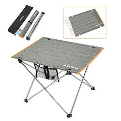 YAHILL Aluminum Folding Collapsible Camping Table Roll up 3 size with Carrying Bag for Indoor an ...