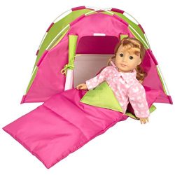 Dress Along Dolly Doll Tent w Sleeping Bag for American Girl and other 18 inches dolls – 2 ...