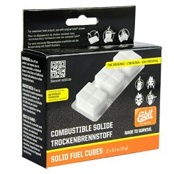 Esbit 1300-Degree Smokeless Solid Fuel Tablets for Backpacking, Camping, Emergency Prep, and Hob ...
