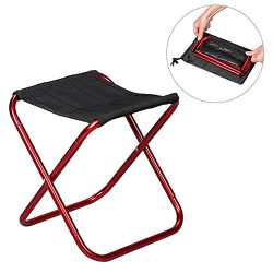 Ultra-Light Aluminum Alloy Portable Folding Camping Stool with Carry Bag, Four Legs Portable Col ...