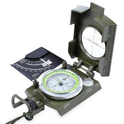 X-CAT Water Resistant Luminous Camping Prismatic Compass with Pouch Military Army Travel Geology ...