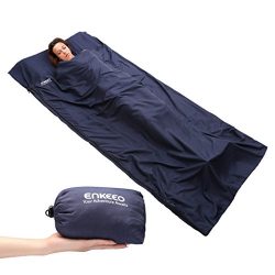 ENKEEO Sleeping Bag Liner Travel Camping Sheet Lightweight Compact Envelope Sleep Bag Pillow Roo ...