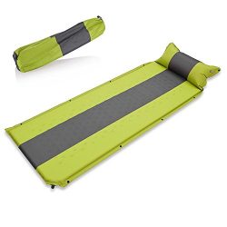 Newdora Sleeping Pad with Pillow – Self inflating Sleeping Pad is Ideal for Camping Hiking ...