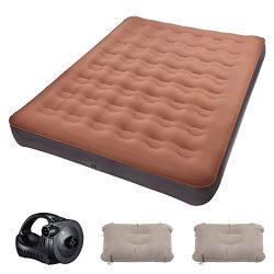 TOPELEK Air Mattress, Queen Air Mattress/W Rechargeable Pump, Pongee Fabrics & Thicken PVC I ...