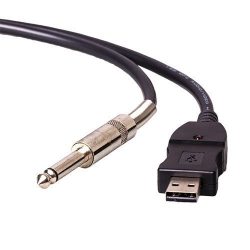 CE Compass Guitar Bass 1/4” 6.3mm To USB Link Connection Instrument Cable Adapter 3M