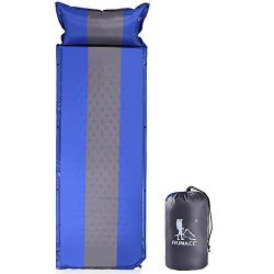 RUNACC Sleeping Pad Self Inflating Mattress Camping Foam Pad with Attached Pillow for Family Act ...