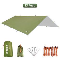 Unigear 13 Feet Hammock Rain Fly Waterproof Tent Tarp Camping Backpacking Tarp Shelter, Lightwei ...