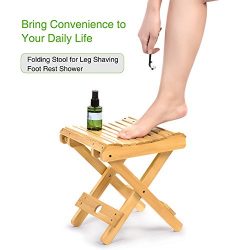 Bamboo Folding Stool for Leg Shaving Foot Rest Portable Streamline Fishing Camping Chair Folding ...